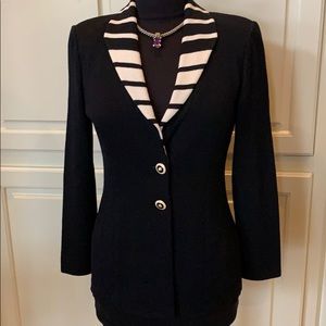 St. John Collection Black Knit Classic Blazer